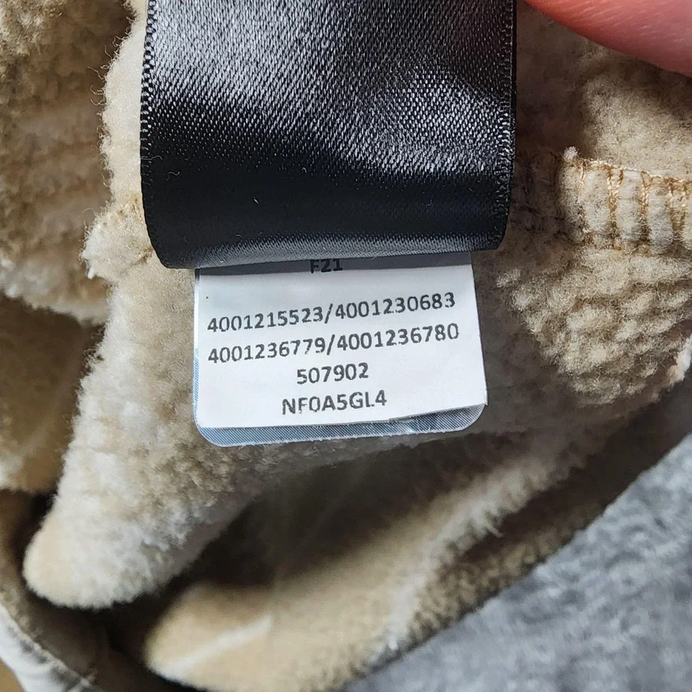 The North Face Gordon Lyons Sweater Mens Large Beige Stripe 1/4 Zip Fleece